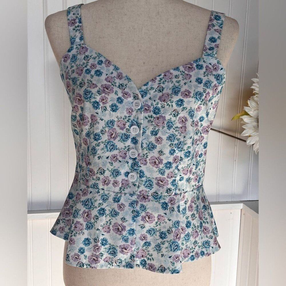 Pretty pink and blue tank top